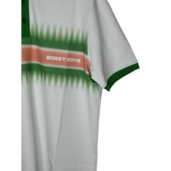 NWOT Bogey Boys Mens Gradient Stripe Polo Small Golf Athletic Macklemore - Picture 5 of 14